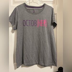 31 Octob[her] Large Tee with Pink and Purple breast cancer awareness